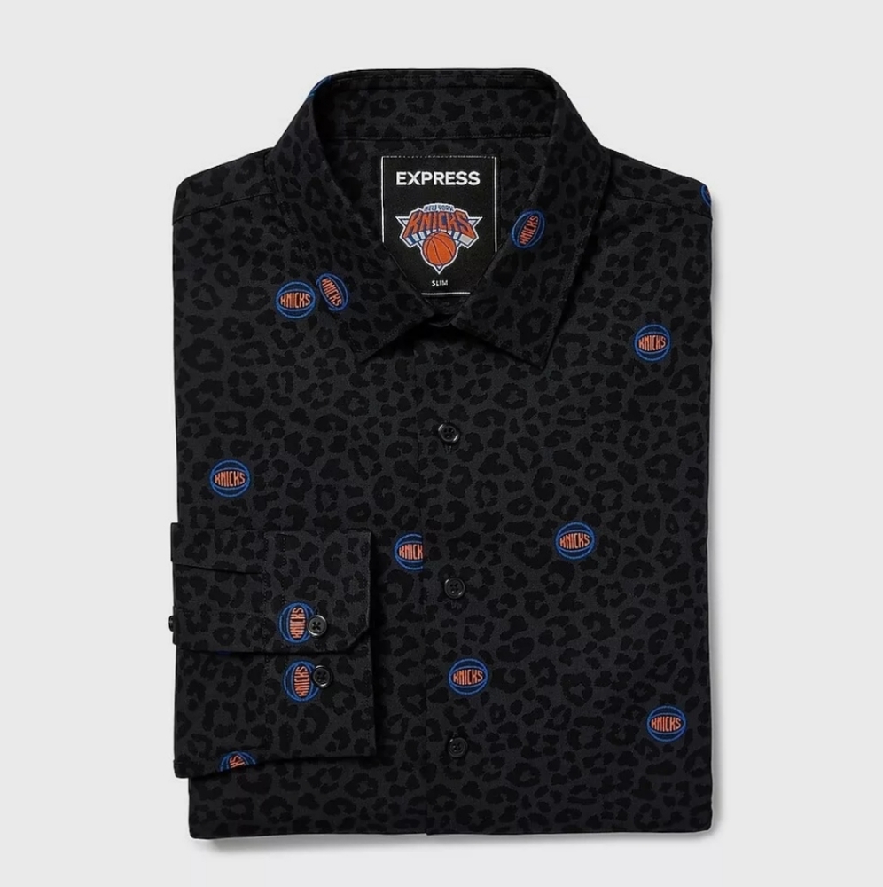 New York Knicks NBA Printed Stretch Dress Shirt